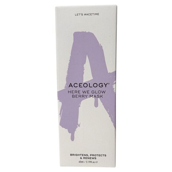 ACEOLOGY Here We Glow Berry Mask 65 ml/2.19 fl oz Full Size NIB - Picture 1 of 3